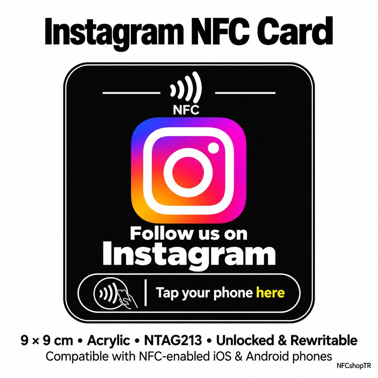 Black Instagram NFC Card — design 23