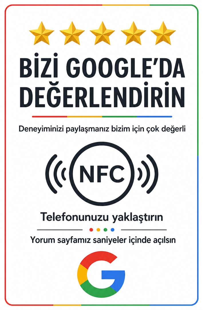 Dikey NFC Google Yorum Kartı