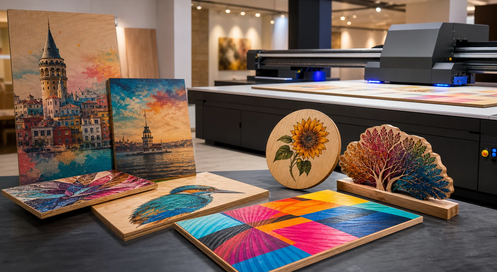 MDF ve ahşap üzerine Mimaki UV baskı uygulamaları